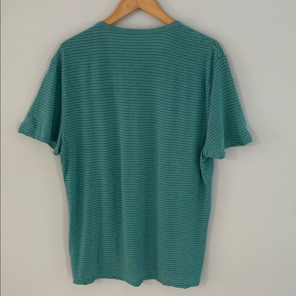 Marine Layer Men’s Hemp Blend Striped Pocket Tee Shirt Size Large Green - Picture 7 of 11